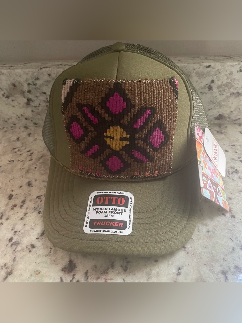 Orijinal Design Olive Green Kilim Patch Trucker Hat BRAND NEW WITH TAGS - Picture 7 of 8